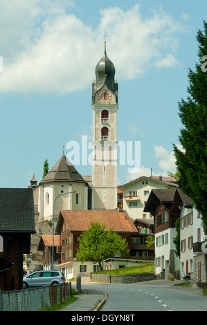 L'église de St Jean le Baptiste, Sumvitg, Suisse Banque D'Images