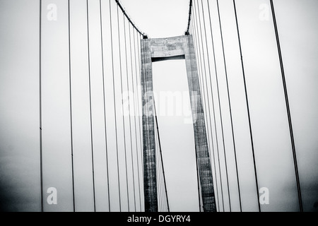 Grand pont de vue en noir et blanc Banque D'Images