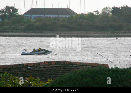 Les bateaux endommagés ou coulés à la suite de l'orage. Octobre 2013 Banque D'Images