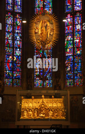 Sanctuaire de Marie et choeur hall, Cathédrale d'Aix, Aix-la-Chapelle, Rhénanie du Nord-Westphalie Banque D'Images