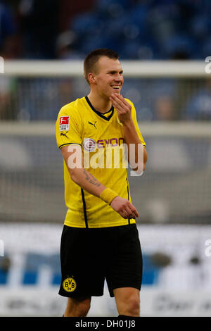 Fussball, Gelsenkirchen , France , 1. Bundesliga , 10. Spieltag, FC Schalke 04 - Borussia Dortmund 3 - 1 dans der Veltins Arena auf Schalke am 26. 10. 2013 Kevin GROSSKREUTZ (BVB) © Norbert schmidt/Alamy Live News Banque D'Images