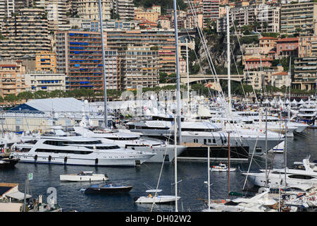 Monaco Yacht Show 2012, le Port Hercule, Principauté de Monaco, Cote d'Azur, Méditerranée, Europe Banque D'Images