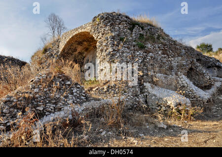 Demeure des bains romains sur le site archéologique de l'ancienne ville romaine de Norba, 4e siècle avant J.-C., près de Norma Banque D'Images