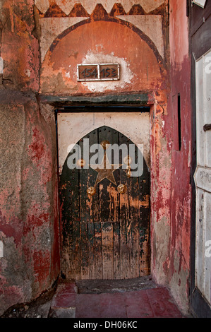 Maroc Marrakech Medina porte serrure de porte de la vieille ville Banque D'Images