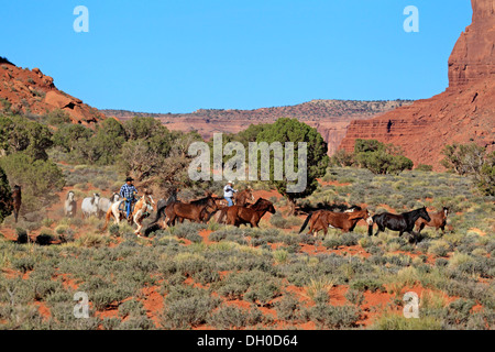 Cowboys Navajo de Mustang, Utah, United States Banque D'Images