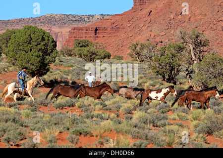 Cowboys Navajo de Mustang, Utah, United States Banque D'Images