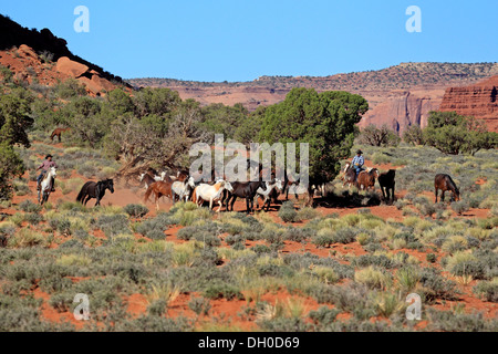 Cowboys Navajo de Mustang, Utah, United States Banque D'Images