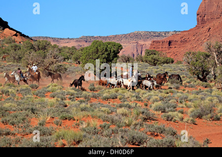 Cowboys Navajo de Mustang, Utah, United States Banque D'Images