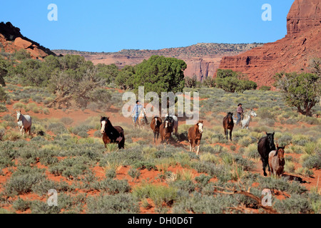 Cowboys Navajo de Mustang, Utah, United States Banque D'Images