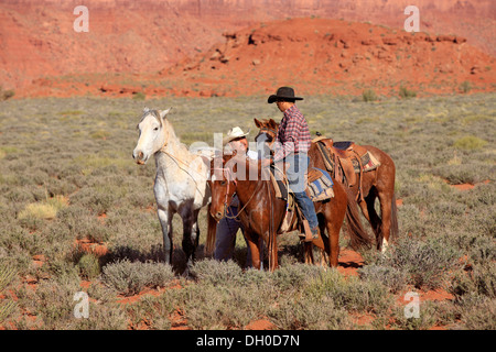 Cowboys Navajo de Mustang, Utah, United States Banque D'Images