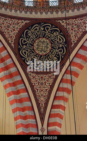 Arches, calligraphie, intérieur de la Süleymaniye, Istanbul, Turquie 130910 71081  Banque D'Images