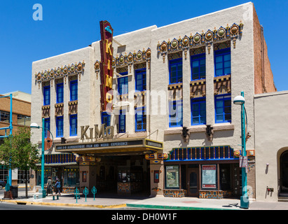 L'historique KiMo Theatre sur Central Avenue (ancienne route 66) au centre-ville d'Albuquerque, New Mexico, USA Banque D'Images