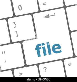 Bouton de fichier sur l'ordinateur pc touche clavier Banque D'Images