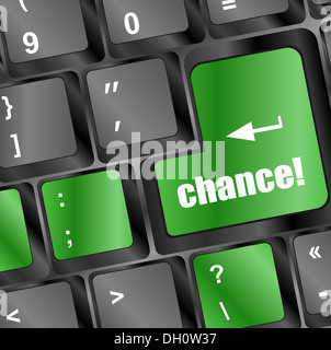 Chance bouton sur la touche du clavier de l'ordinateur Banque D'Images