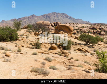 Domaine des roches près de la Roches Peintes de Tafraoute dans l'Anti Atlas, Maroc, Afrique du Nord Banque D'Images