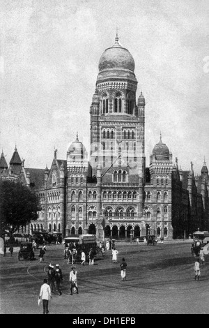 Old Vintage 1900 Bombay Municipal Corporation, Bmc Building, Mumbai, Maharashtra, Inde, Asie Banque D'Images