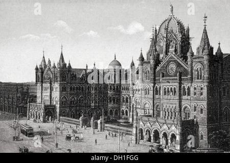 Vieux vintage des années 1900 victoria terminus mumbai maharashtra Inde - aja 183518 Banque D'Images