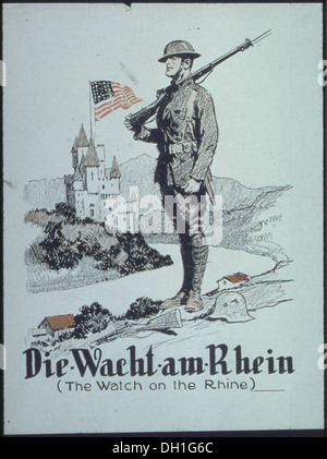 « Die Wacht am Rhein » (la montre sur le Rhin) est une célèbre chanson patriotique allemande écrite au XIXe siècle, symbolisant l'unité allemande et la fierté nationale. Banque D'Images