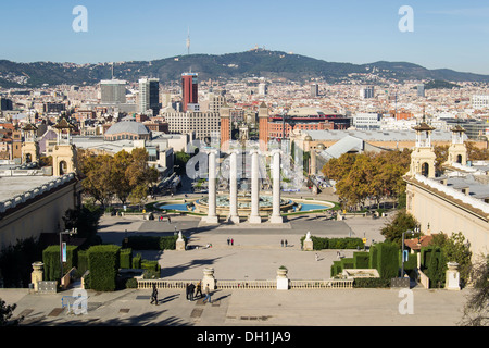 Vue sur Barcelone depuis Montjuic Banque D'Images