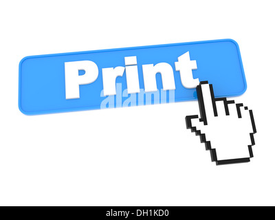 Bouton Imprimer et curseur Main. Banque D'Images