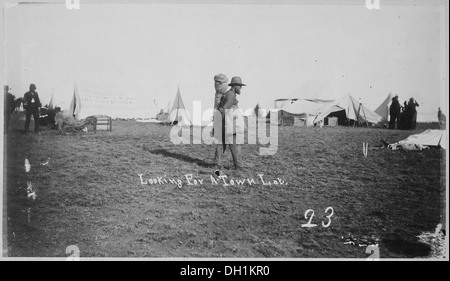 À la recherche d'un lot de la ville. Guthrie, Ind. Terr. (Oklahoma), ca. 1889 516443 Banque D'Images