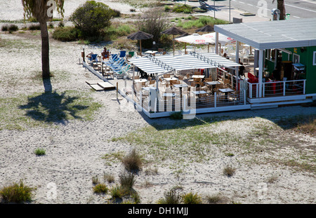Fico d'India Beach Bar Café sur la plage de Poetto à Cagliari - Sardaigne Banque D'Images