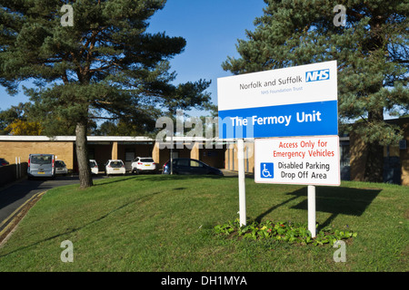 L'unité à Fermoy Queen Elizabeth Hospital, King's Lynn, Norfolk, Angleterre. Banque D'Images