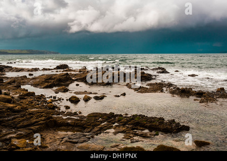 Au nord de la Côte d'Antrim entre Ballycastle et tête juste le comté d'Antrim en Irlande du Nord un grain Banque D'Images