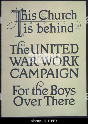 Une église est montrée dans le contexte de la United War Work Campaign, qui a soutenu les soldats américains pendant la première Guerre mondiale par des collectes de fonds et des services pour les troupes. Banque D'Images