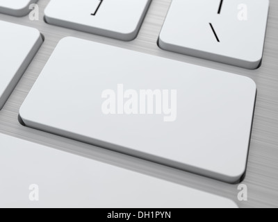 Bouton blanc sur le clavier de l'ordinateur moderne. Banque D'Images