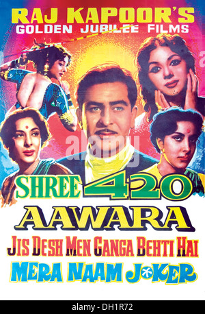 Indian bollywood hindi film poster de Raj Kapoor films Inde Asie Banque D'Images