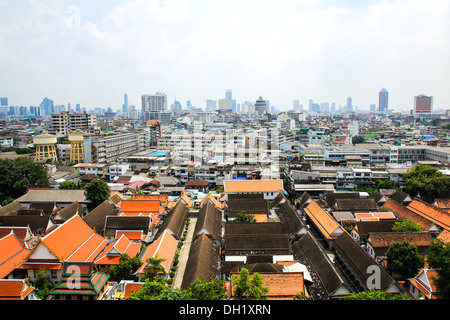 Vue générale de Bangkok du Golden Mount, Thaïlande Banque D'Images