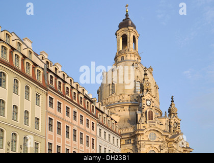 L'église Frauenkirche ou l'église Notre Dame, Dresde, Saxe Banque D'Images