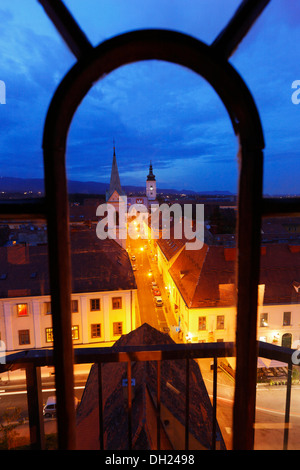 Nuit à Zagreb - ville haute Banque D'Images