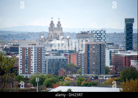 Liverpool Merseyside UK Voir Skyline Everton Brow Banque D'Images