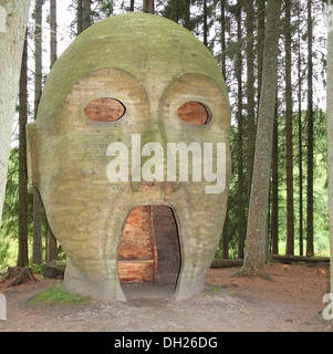 Silvas Capitalis ou chef des forêts l'Art Moderne Sculpture, forêt de Kielder, Northumberland, England, UK Banque D'Images