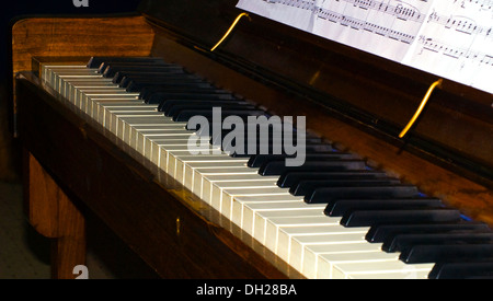 Le noir et blanc touches piano, musique concept Banque D'Images