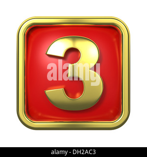 Nombre d'or dans l'image, sur fond rouge. Banque D'Images