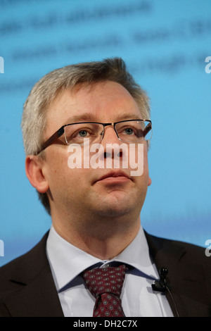 Jens Ulbrich, Chef du Département d'Économique, Banque fédérale allemande, donnant un discours à la conférence organisée par les étudiants 'Campus Banque D'Images