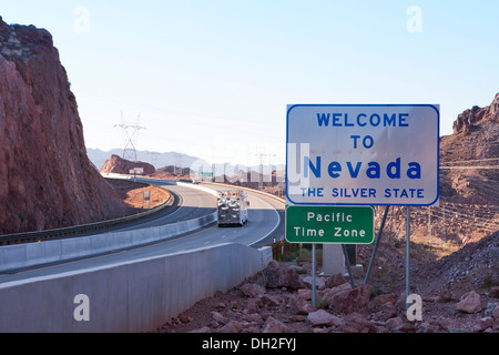 Bienvenue à signer l'état du Nevada Banque D'Images