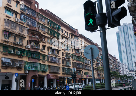 Bloc d'appartement à Macao, Chine. Banque D'Images