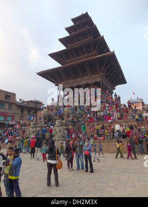 Festival hindou dans Bakhtapur, Vallée de Katmandou Banque D'Images