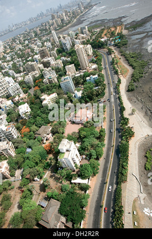 Vue aérienne de carter road bandra à Mumbai maharashtra Inde Banque D'Images