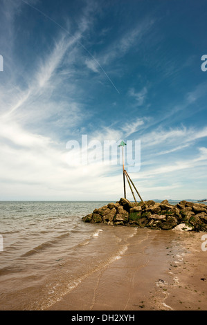 Plage à l'ancienne Colwyn-Colwyn Bay, au nord du Pays de Galles. Banque D'Images