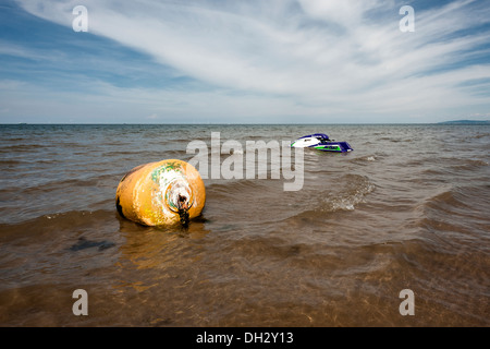 Plage à l'ancienne Colwyn-Colwyn Bay, au nord du Pays de Galles. Banque D'Images