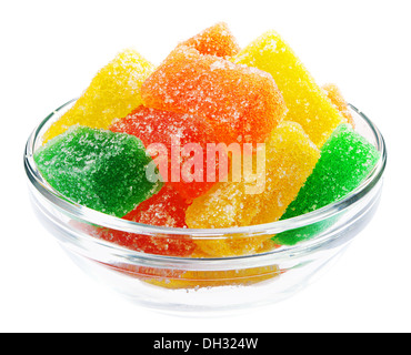 Dans une tasse en verre de jujube isolated on white Banque D'Images