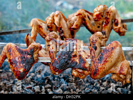 Ailes de poulet frit (Thai style) Banque D'Images