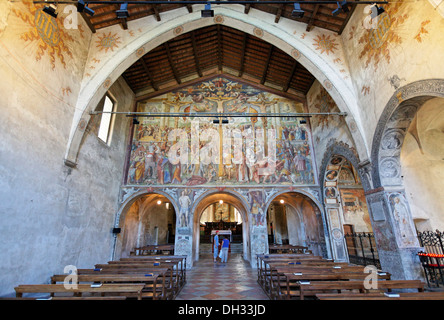 Suisse, Tessin, Lugano, église de Santa Maria degli Angeli, de l'intérieur, peintures murales, Schweiz, Tessin, Lugano, Chiesa di Sa Banque D'Images