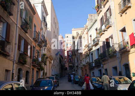 Via del Collegio à Cagliari en Sardaigne Marina District Banque D'Images