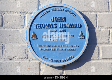 John Thomas Howard angleterre essex maldon plaque Banque D'Images